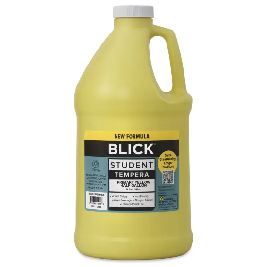 Blick Student Tempera Paint - Primary Yellow, 64 oz bottle {1}
