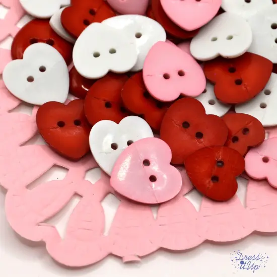 Dress It Up Buttons Sew Thru Valentine's Day Heart Buttons {3}