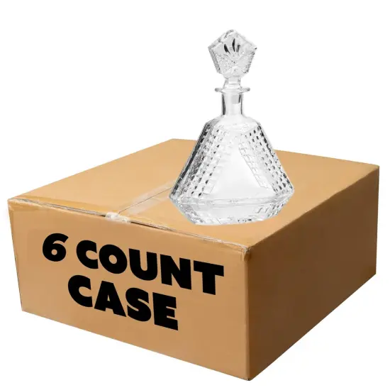 Makerflo Customizable Decanter with Airtight Stopper 22 oz (Case of 6) | Liquor Decanter Bottle for Wine, Scotch, Bar, Ideal for DIY Personalization - Laser Engraving, UV DTF, Vinyl, Epoxy, Individually Wrapped {1}