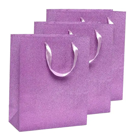 Chic Glitter Grain Euro Totes Perfect Size 10 1/4'' x 4 3/4'' x 12 5/8'' Pink {5}