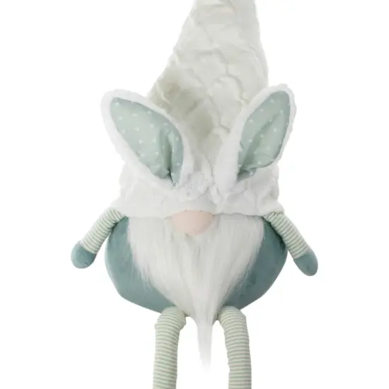 Northlight Sitting Easter Gnome with Polka Dot Bunny Ears and Dangling Legs - 33" - Teal Green {6}