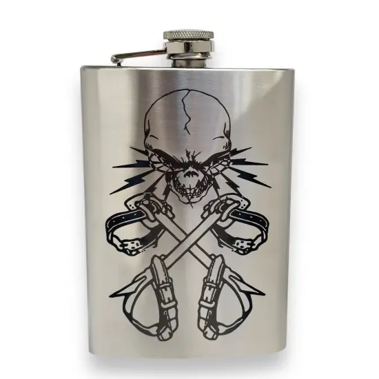 8oz Lineman 3 Stainless Steel Flask {1}