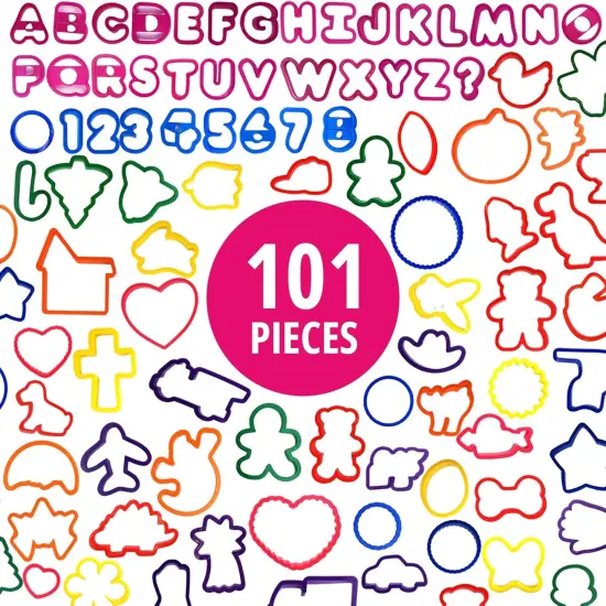 Wilton 101 Piece Cookie Cutter Set Alphabet Numbers & Holiday Shapes {4}