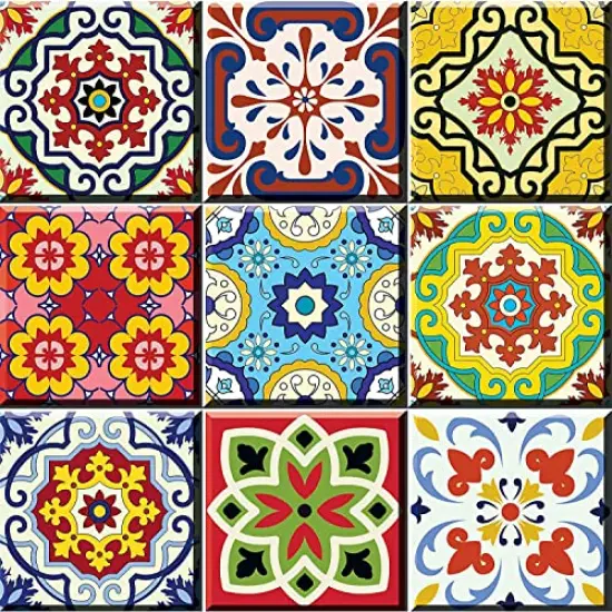 1/4 Sheet Mexican Colorful Retro Tile Edible Cake topper {1}