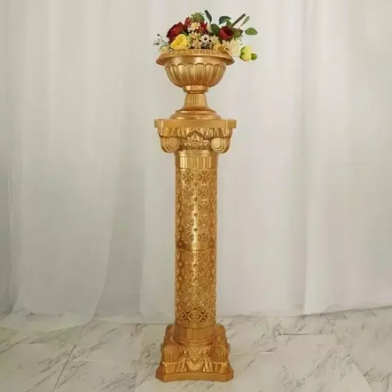 4 Gold 40-Inch ADJUSTABLE Roman Columns PLANT PEDESTAL STANDS Party Decorations {2}