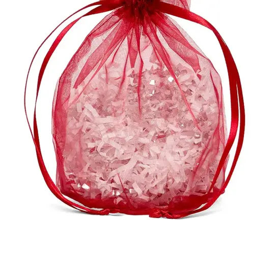 Wide Round Flat Bottom Organza Bags 6 1/2 '' X 4 '' X 7 '' for Events Burgundy {4}