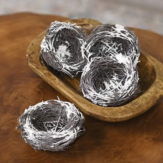 Snow Fallen Birdnests 4-set {2}