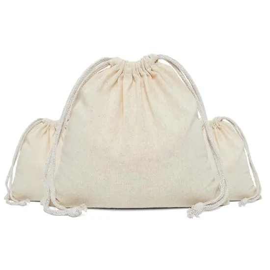 Large 9" x 12" Plain Cotton Muslin Pouch {2}