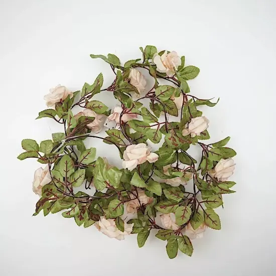 7 feet Blush Roses Leaves FAIRY LIGHTS Battery Operated LED Garland Party Events {1}