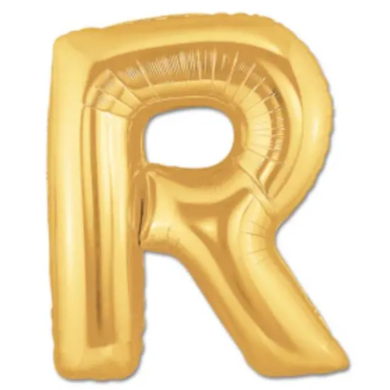 LETTER R FOIL BALLOON Metallic Silver {2}