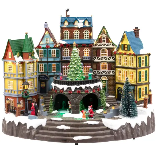 Northlight LED Lighted and Musical City Hall Christmas Village Display - 12.5" Multi {5}