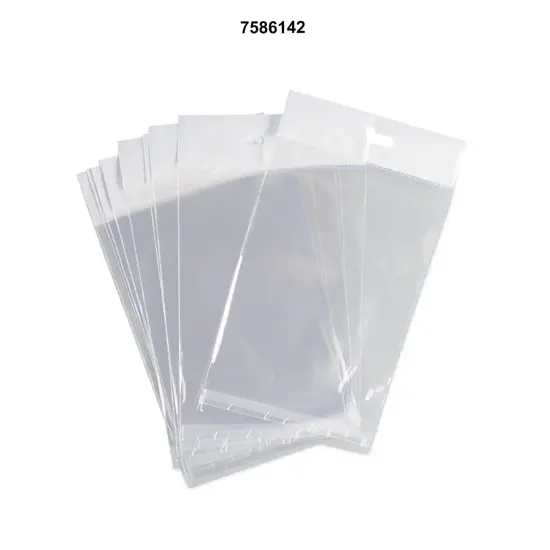 Strong Self-Sealing Cello Bags with Header 4 3/4" x 6 1/2" 1.6 mil {2}