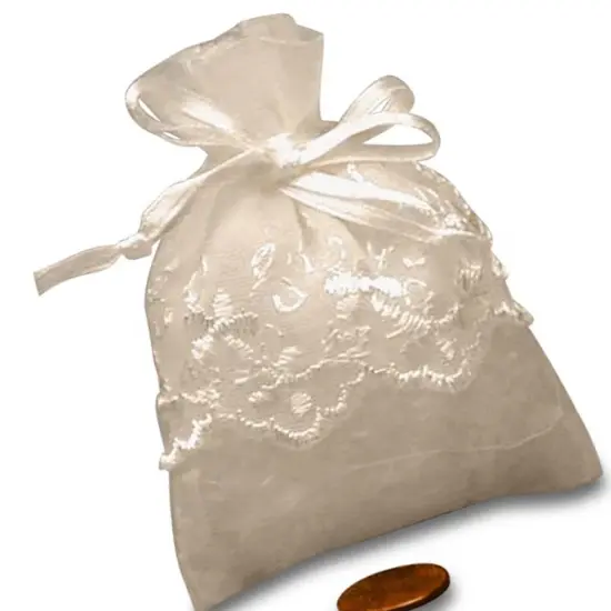 Small Embroidered Skirt Organza Bag 3'' x 4'' for Gifts {4}