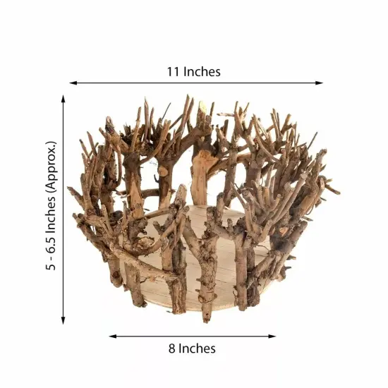 11-Inch wide Brown Natural Wood Candle Holder Vase Wedding Centerpieces {2}