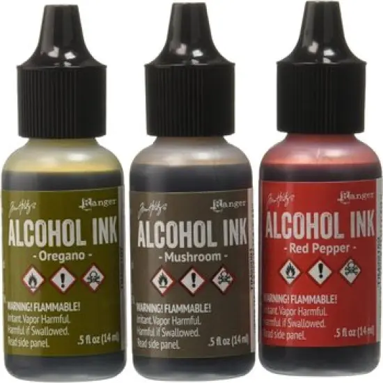 Ranger Tim Holtz Alcohol Ink .5oz 3/Pkg, Tuscan Garden-Red Peppr/Mushroom/Oregano {1}