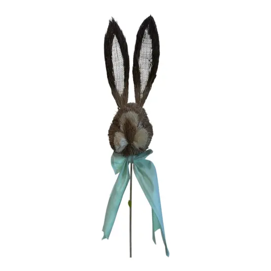 21'' Bunny Head with Mint Bow on Stick - Easter Craft Decoration-63534MINT {2}