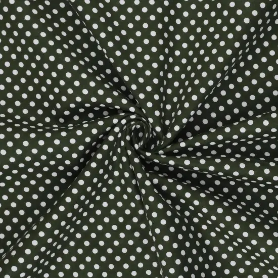 Mook Fabrics Polka Dot Flannel Fabric [43 in. Wide] - By The Yard Moss/White {2}