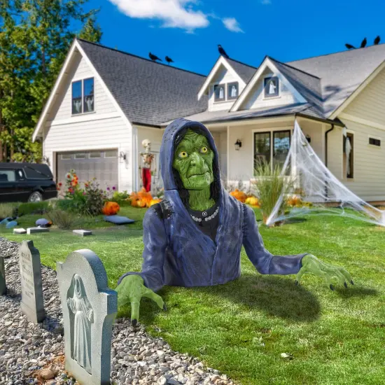 BOO BOX 36" Halloween Groundbreaking Decoration - Scary Outdoor Halloween Decor for Porch or Yard Green {5}