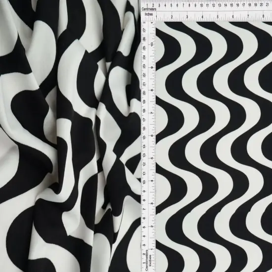 1 Yard DTY Geo Print Fabric Polyester Spandex Stretch Knit 58/60 Inches Wide NAVY/WHITE {6}