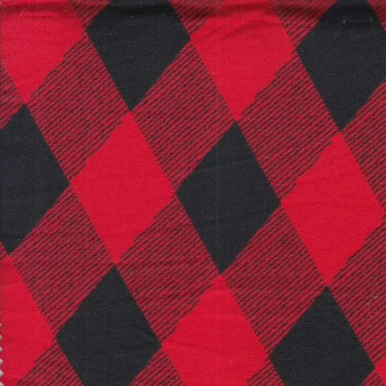 Checkered Brushed DTY Knit Fabric Soft Stretch Material 58/60" Wide BLACK {3}