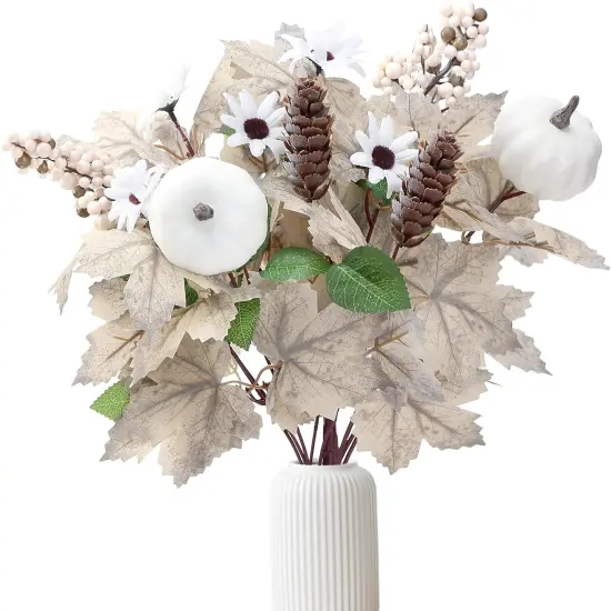 2 Pcs Artificial Maple Leaves Stems {1}