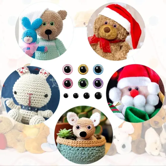 Glitter Safety Eyes 324 Pcs 6-24mm {5}