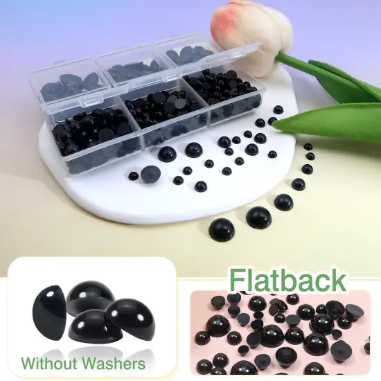 500pcs Round Black Plastic Doll Eyes 4mm 5mm 6mm 8mm 10mm {3}