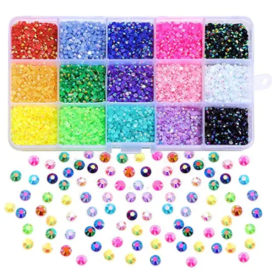 15000 Pieces Nail Art Rhinestones,15 Colors 3mm Flat-Bottomed Round Nail Rhinestones Glitter Crystal Gem Rhinestone,DIY Decoration Accessories {1}
