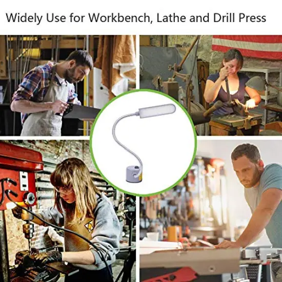30 Pieces Sewing Machine Light LED Lighting 6 Watt Multifunctional Flexible Gooseneck Arm Work Lamp with Magnetic Mounting Base for Workbench Lathe Drill Press Gray {5}