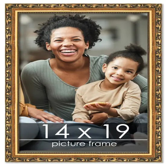 14x19 Museum-Quality Picture Frame with UV-Resistant Acrylic & Acid-Free Backing, Available in 4 Finishes - Gold, Silver, Bronze, and Black {1}