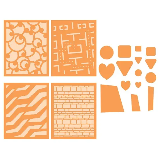 Tonic A5 Die And Stencil Set-Geo Buddies {5}