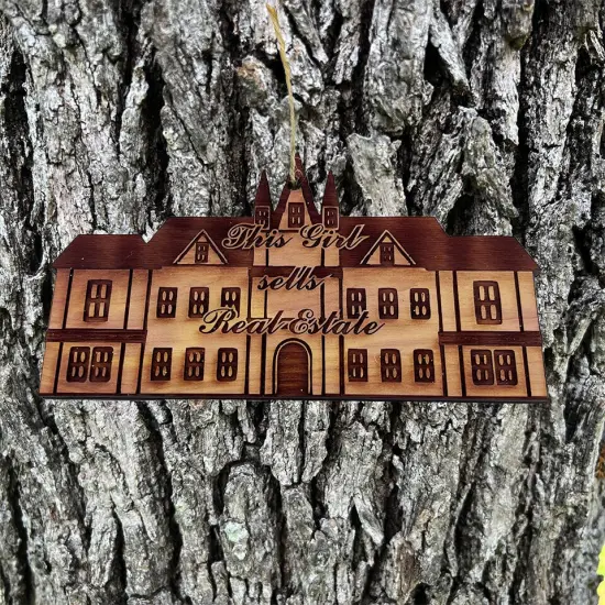 This Girl Sells Real Estate HOUSE - Cedar Ornament {2}