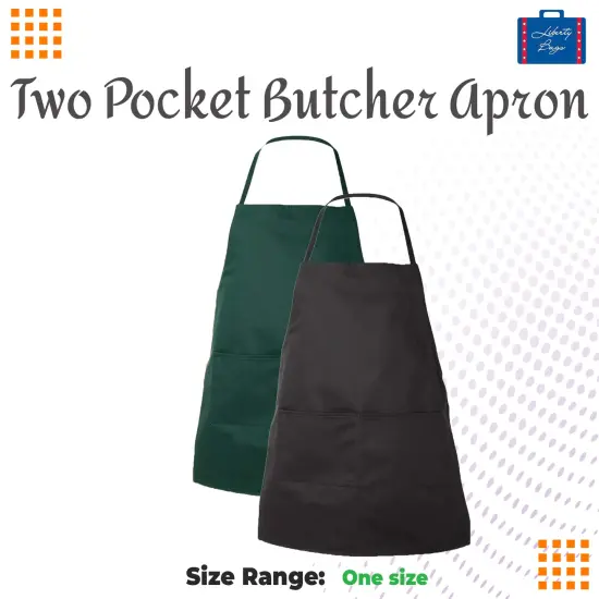 Liberty Bags&reg; Butcher Apron with Pockets Black {2}