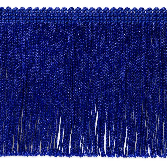 5 Yards of 4" Metallic Chainette Fringe Trim | 5 yard cut Royal Blue {1}