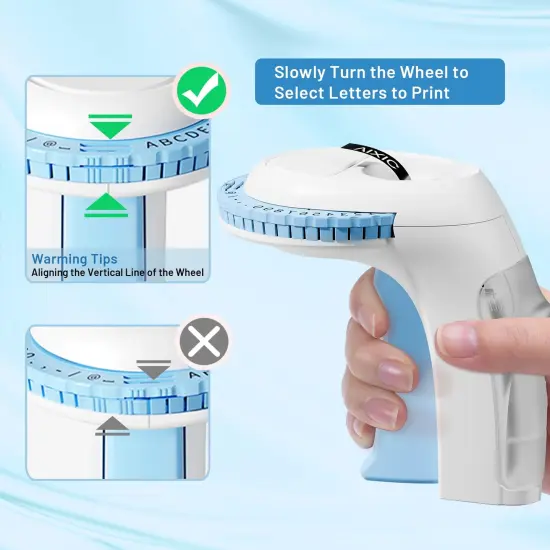 Embossing Label Maker Machine with Tapes, Portable Retro Embossed Label Maker, Vintage Mini Embosser Labeler, Handheld Label Printer for Home, Office and Outdoor, Blue {1}