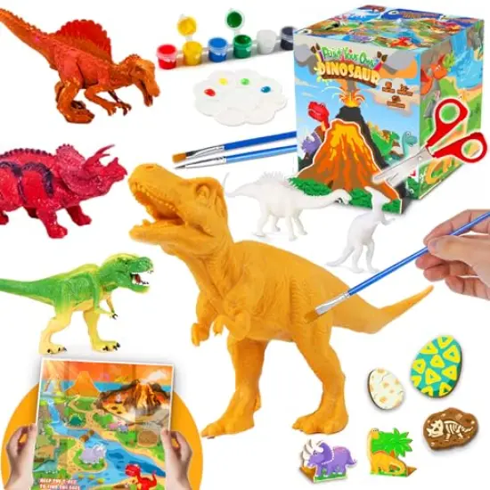 Dinosaur Painting Kit - Dinosaur Toys for Kids 3, 4, 5, 6, 7,8 9 Years Old, Christmas Gifts for Kids, Painting Set for Kids, Art Set for Kids with Painting Tools, Art Supplies, Toys for Boys {2}
