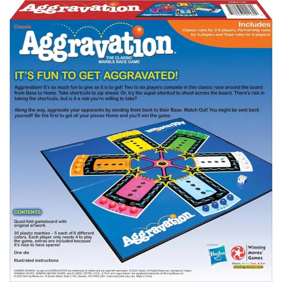 Winning Moves Games Classic Aggravation Marble Race Family Game for 2 or More Players {4}