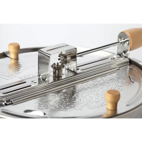 Wabash Family Farms Whirley-Pop 6 Qt Popcorn Popper with Metal Gears Aluminum with Wooden Handle {5}