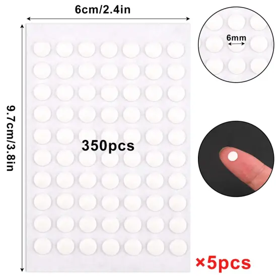 350 Pieces Double-Sided Adhesive Dots, 6mm Clear Removable Sticky Adhesive Putty,Glue Acrylic No Trace Sticky Putty Waterproof Dot Stickers for Balloons, Envelopes, Notes, Photos {1}