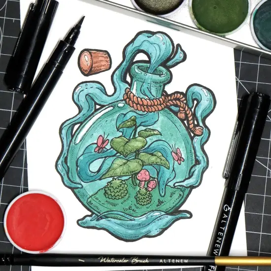 Artists' Watercolor Brushes - Round {6}