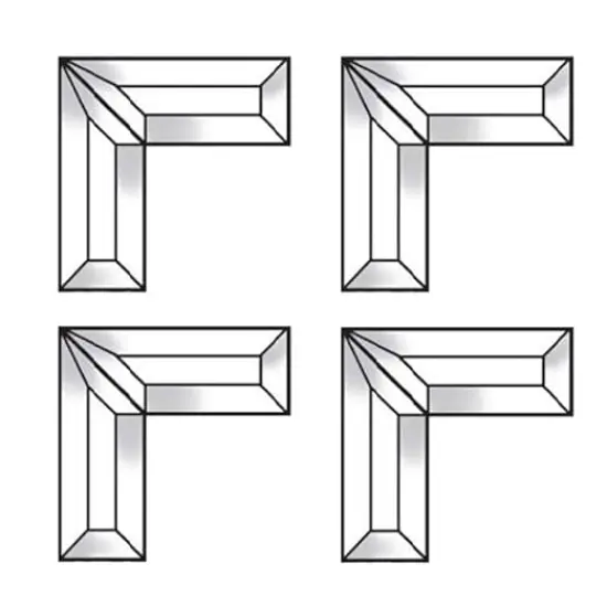 4" x 4" x 1-1/2" Clear Glass Corner Bevel Cluster BC431 {1}