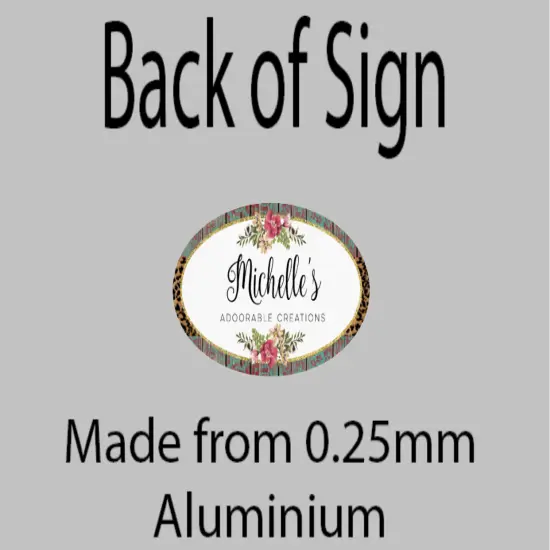 12in Welcome Orange Black Floral Sign {4}