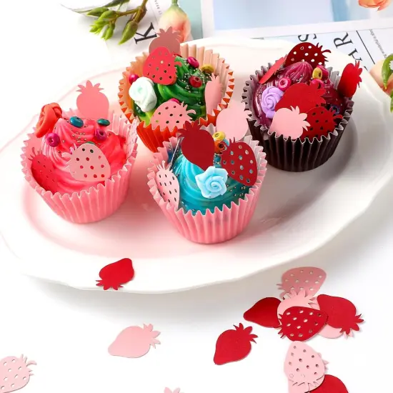 200PCS Strawberry Dot Confetti Scatters for Baby Shower, Bee Birthday, Wedding {5}