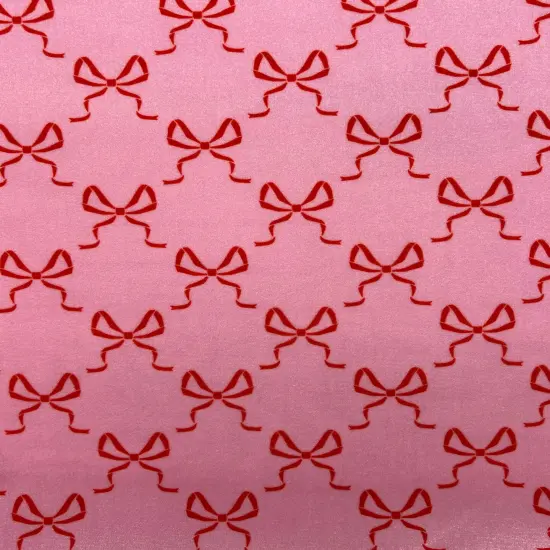 1 Yard Bow Print Stretch Velvet Fabric for Costumes Leggings Dancewear Activewear White {2}