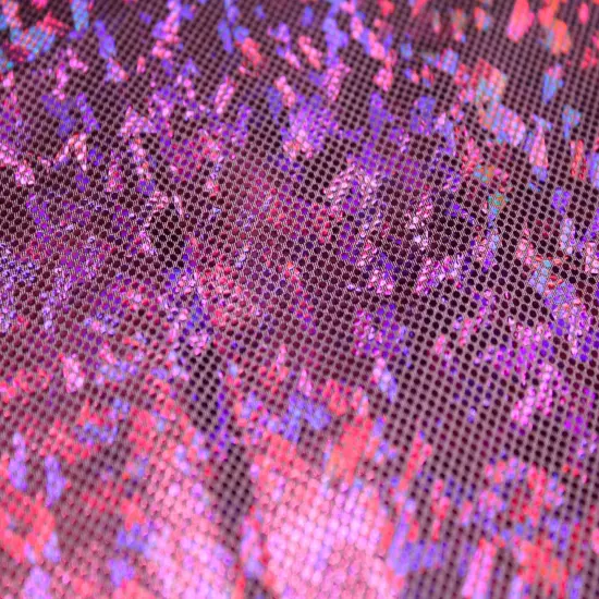 1 Yard Shattered Glass Spandex Fabric for Costumes Dancewear Leggings Activewear Projects (58"/60" )Inches Wide Neon Pink {5}