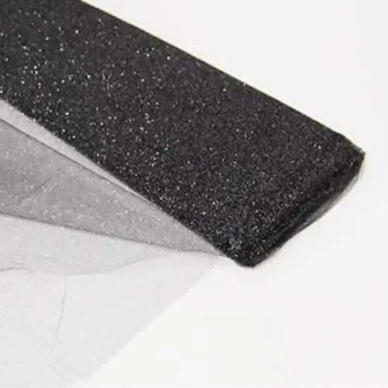 10 Yard Glitter Tulle Fabric Bolt 10 Yards Length for Wedding Party Decoration 54 Inch Width Black {1}