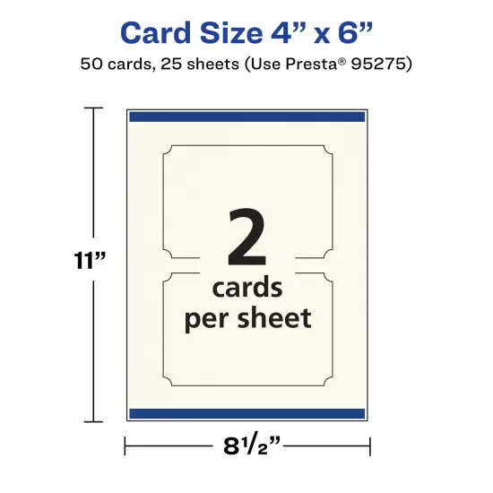 Avery 4" x 6" Rectangle Scalloped, Matte Ivory Postcards {5}