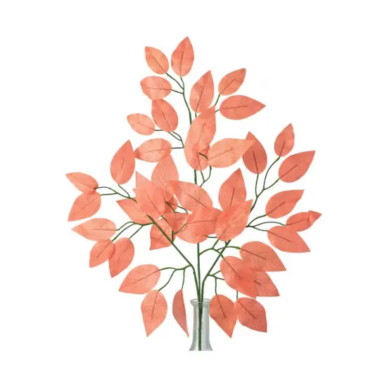 23" Silk Ficus Spray: Coral (Set of 12) {3}