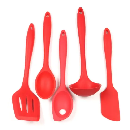 Chef Craft 5 Piece Premium Silicone Kitchen Tool and Utensil Set Assorted Colors {4}