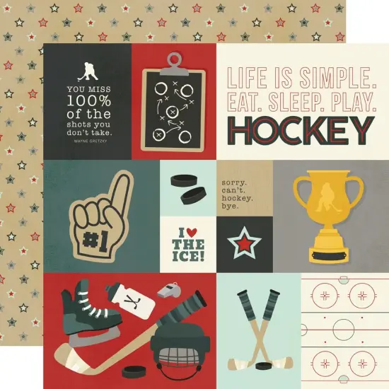 Simple Stories Hockey Double-Sided Cardstock 12"X12" {2}